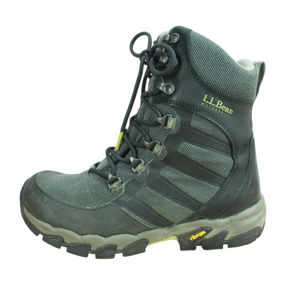 LL Bean Men''s Black Leather Mesh Weather Challenger Insulated Winter Boots 8 M - Picture 1 of 9